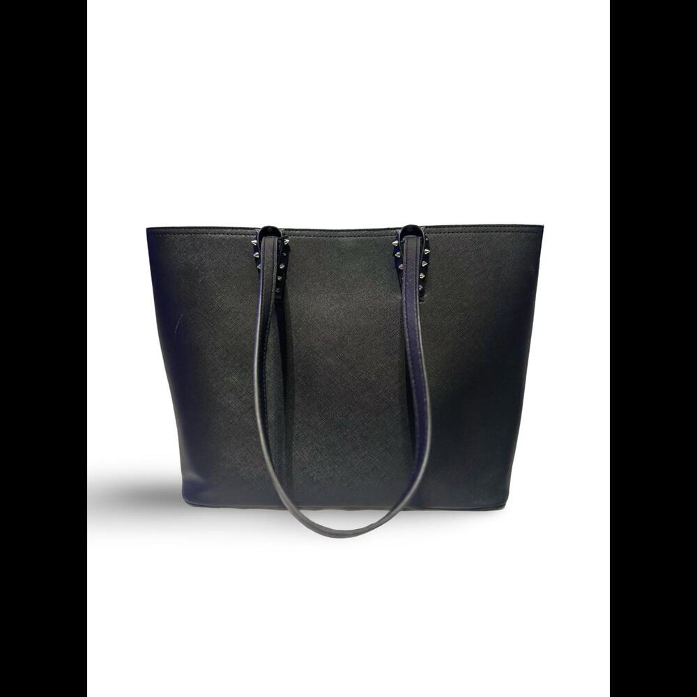 BCBG Black Tote Bag with Studded Handles